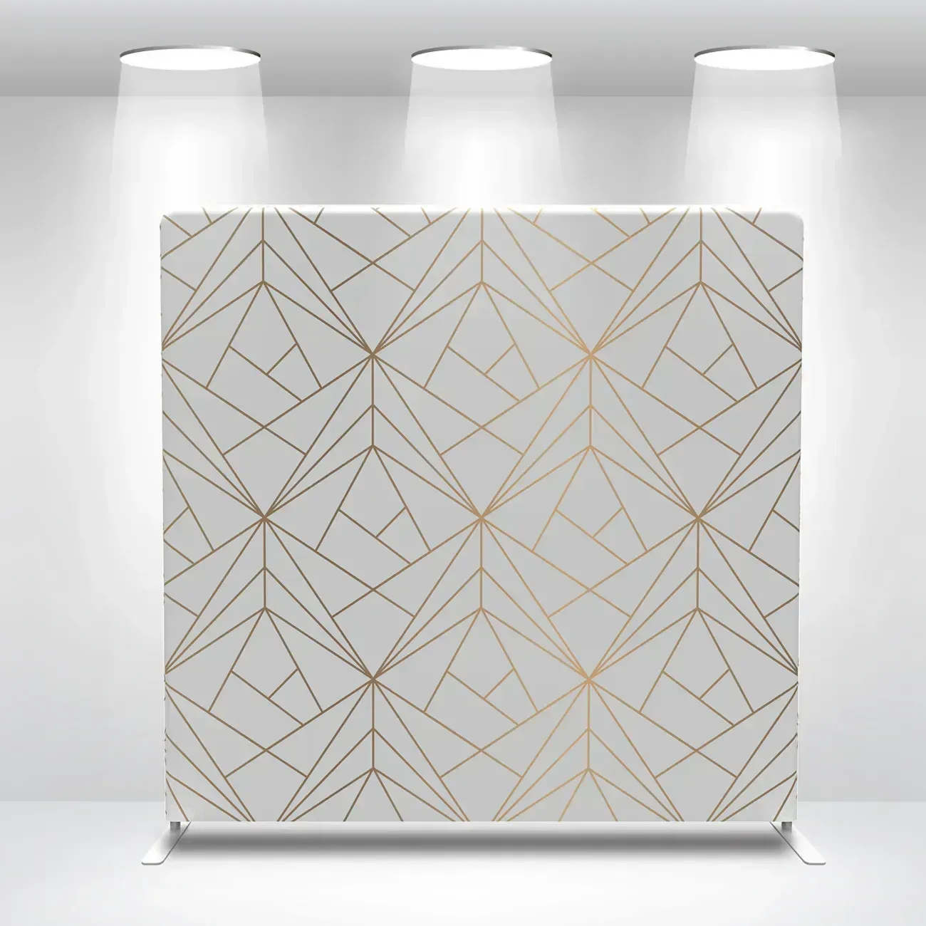 White & Gold Geometric photo booth backdrop