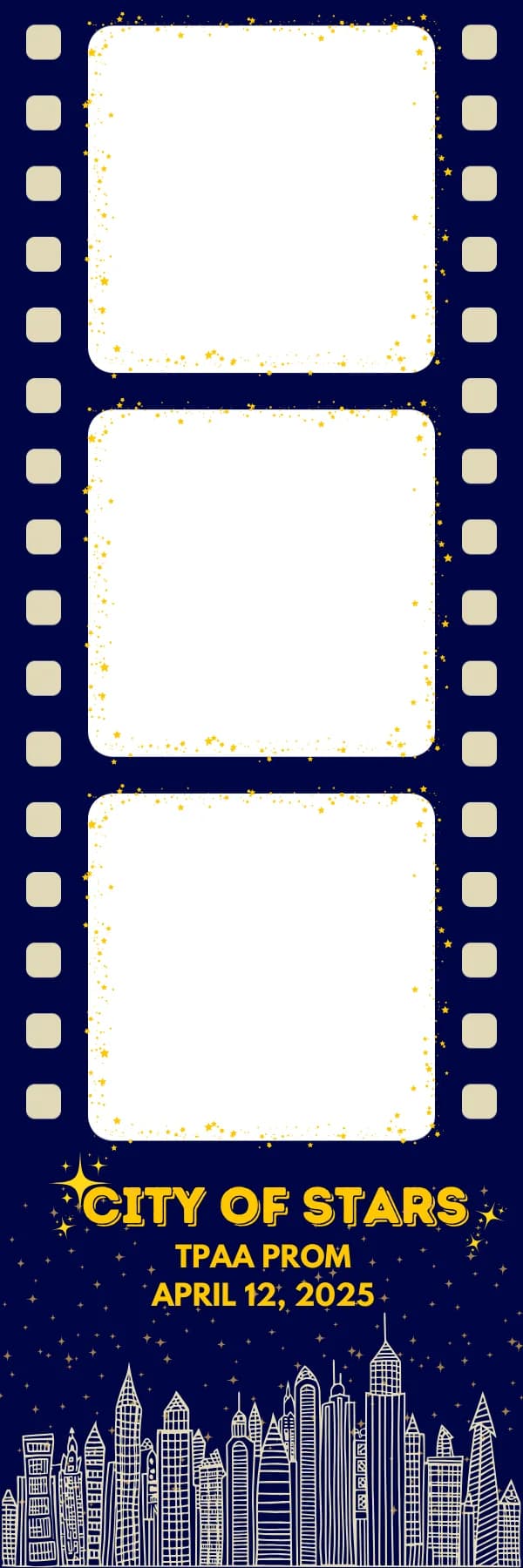 Custom-designed photo strip template