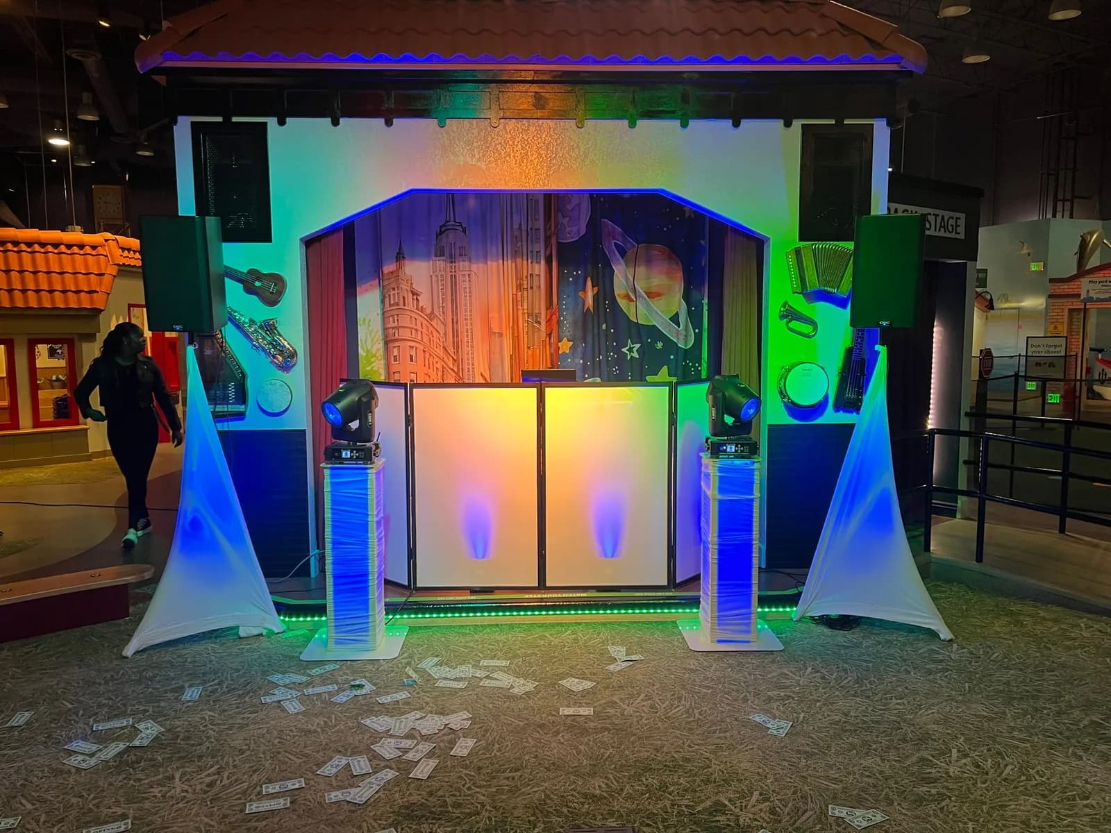EPiK Productions LED DJ booth with speakers at a Central Coast event