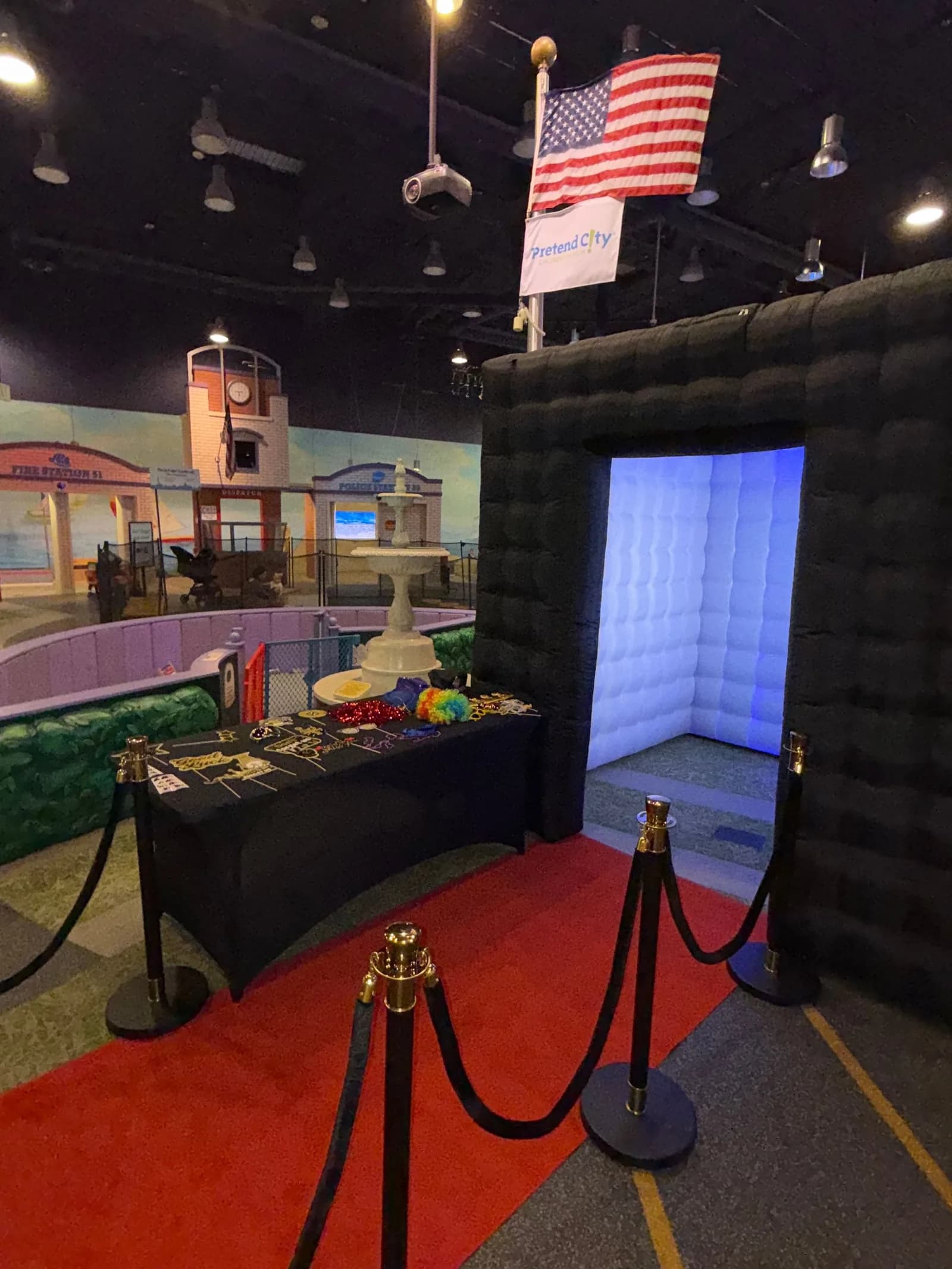 VIP enclosed booth entrance at an event