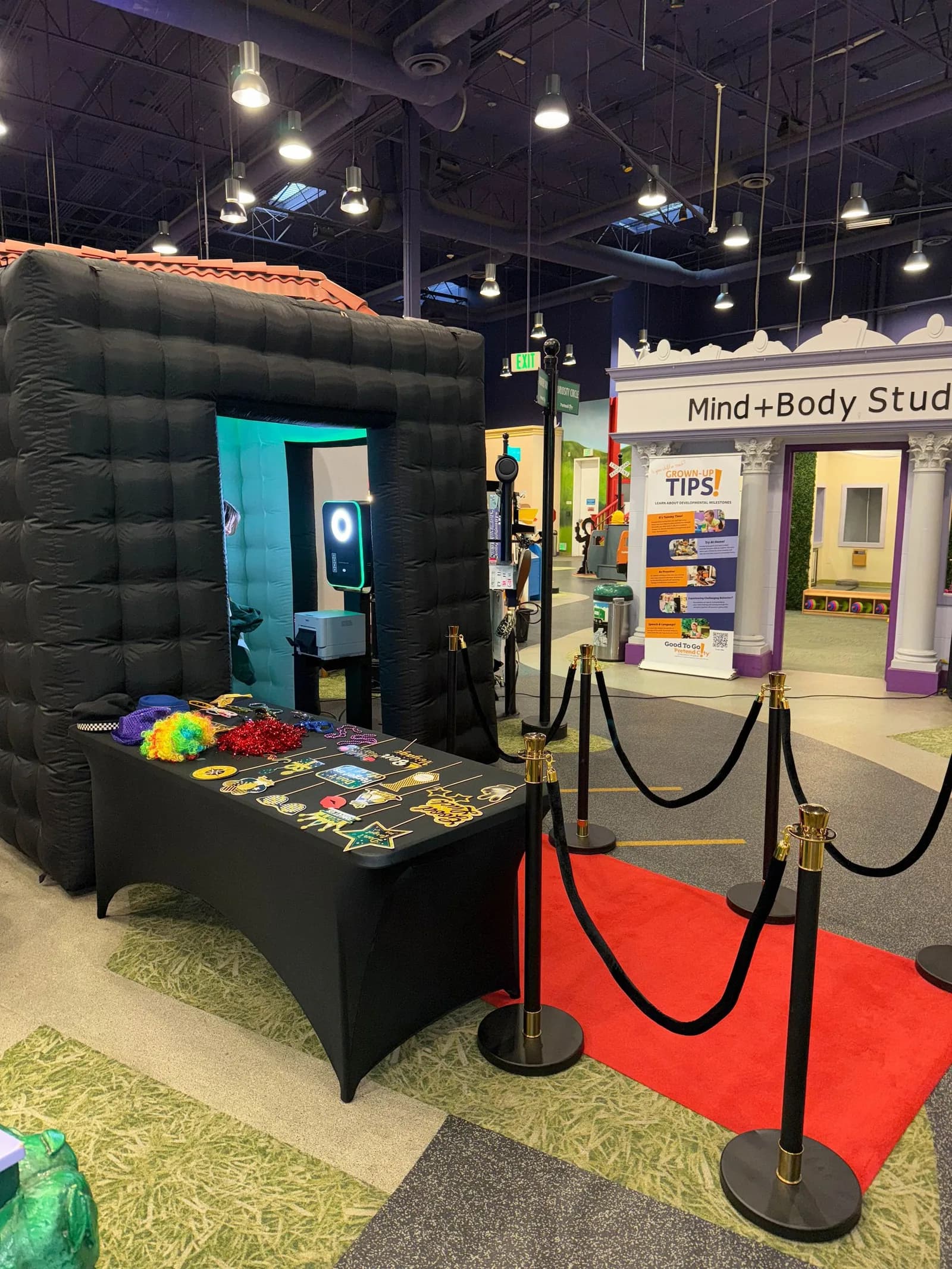 Enclosed photo booth at an expo event