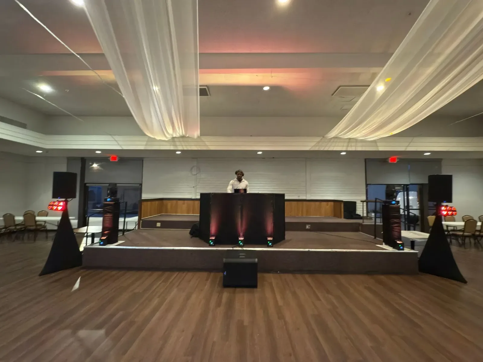 DJ setup in a banquet hall